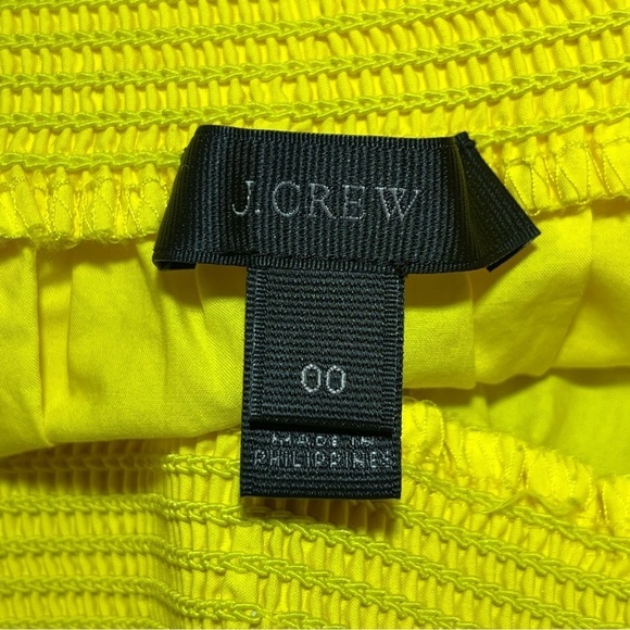 J Crew Off The Shoulder Top Womens 00 Yellow Cotton Short Sleeve - Picture 4 of 8